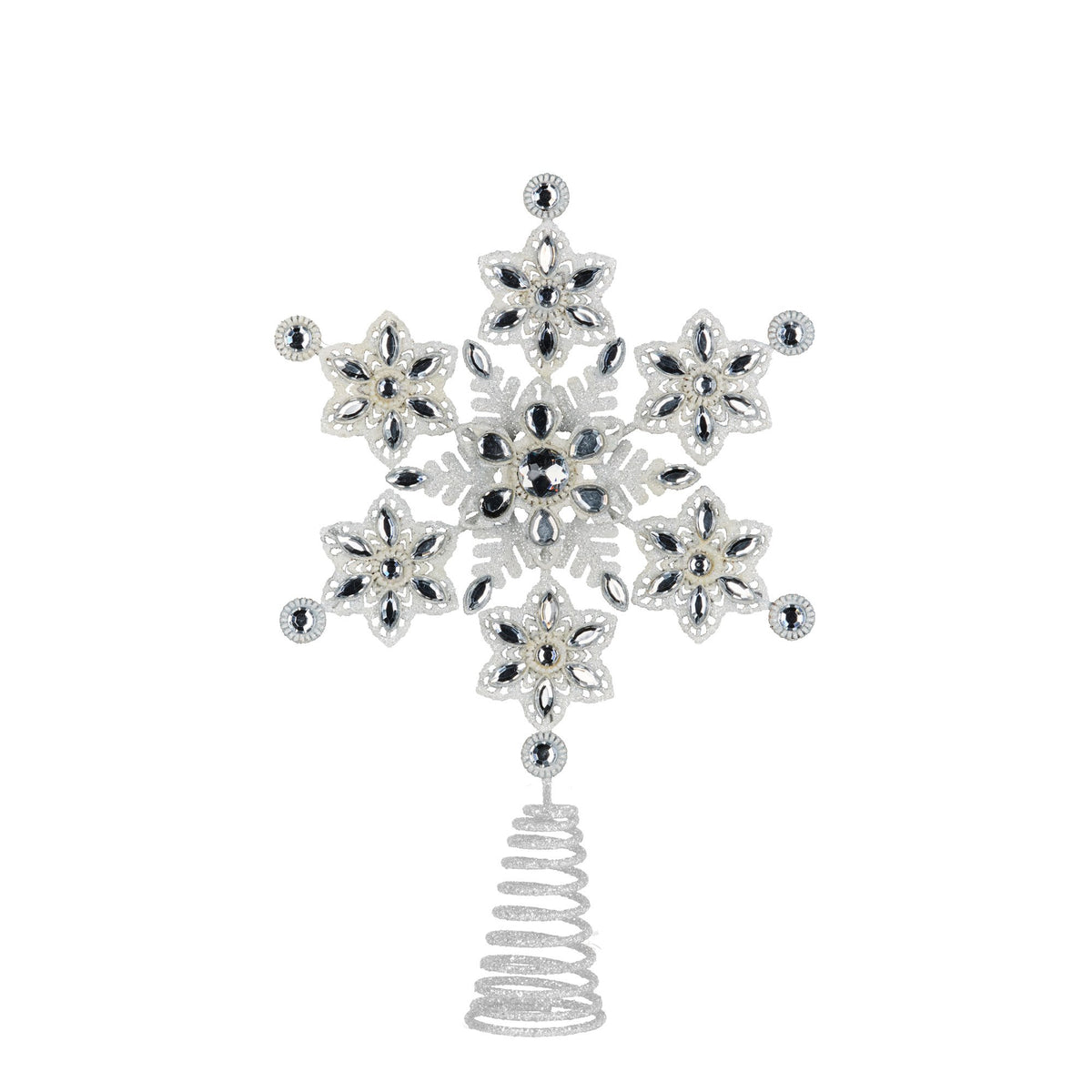31CM Snowflake Tree Topper with Crystal Beads