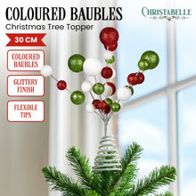 30CM Christmas Tree Topper with Glitter Baubles