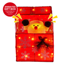 30cm Animated Santa Gift Box Christmas Decoration – 50 LED Warm White