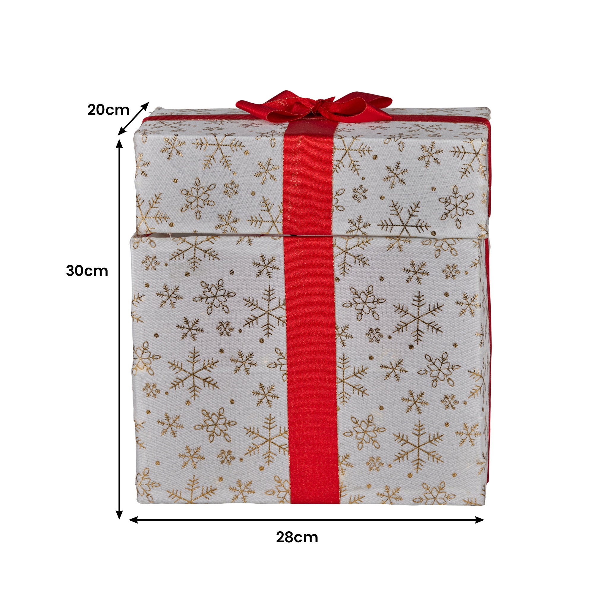 30CM Animated Snowman Gift Box Display – 50 Warm White LED Lights