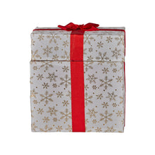 30CM Animated Snowman Gift Box Display – 50 Warm White LED Lights