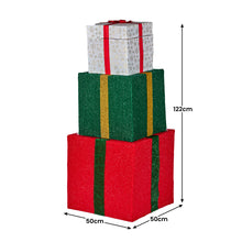122CM Animated Santa Present Stack Christmas Display with 200 Warm White LEDs