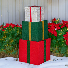 122CM Animated Santa Present Stack Christmas Display with 200 Warm White LEDs