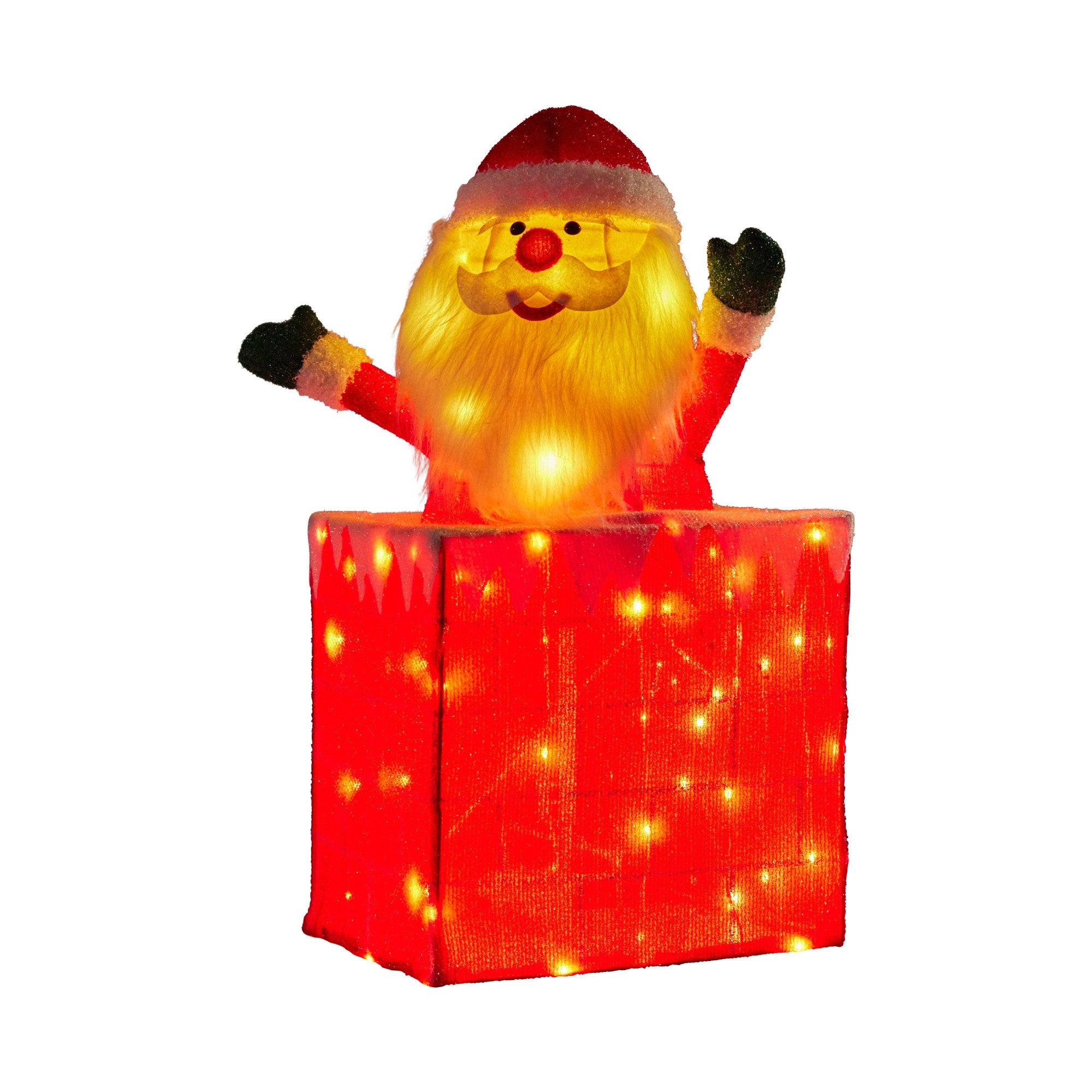 76CM Animated Santa in Chimney Christmas Display with 100 Warm White LEDs