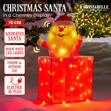 76CM Animated Santa in Chimney Christmas Display with 100 Warm White LEDs