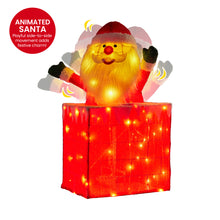 76CM Animated Santa in Chimney Christmas Display with 100 Warm White LEDs