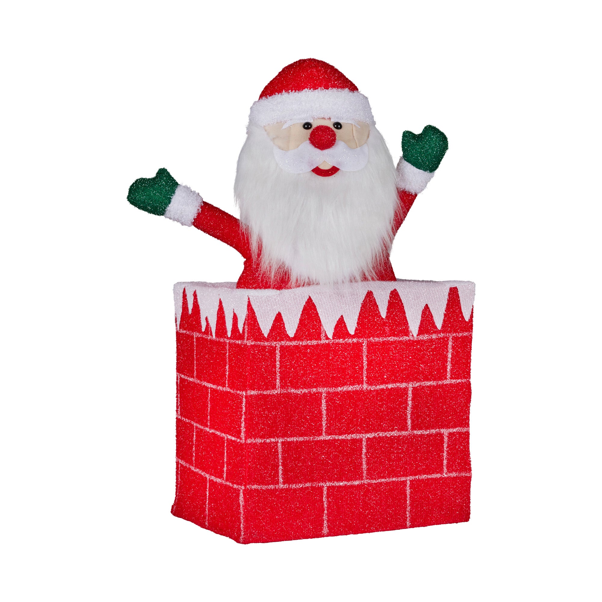 76CM Animated Santa in Chimney Christmas Display with 100 Warm White LEDs