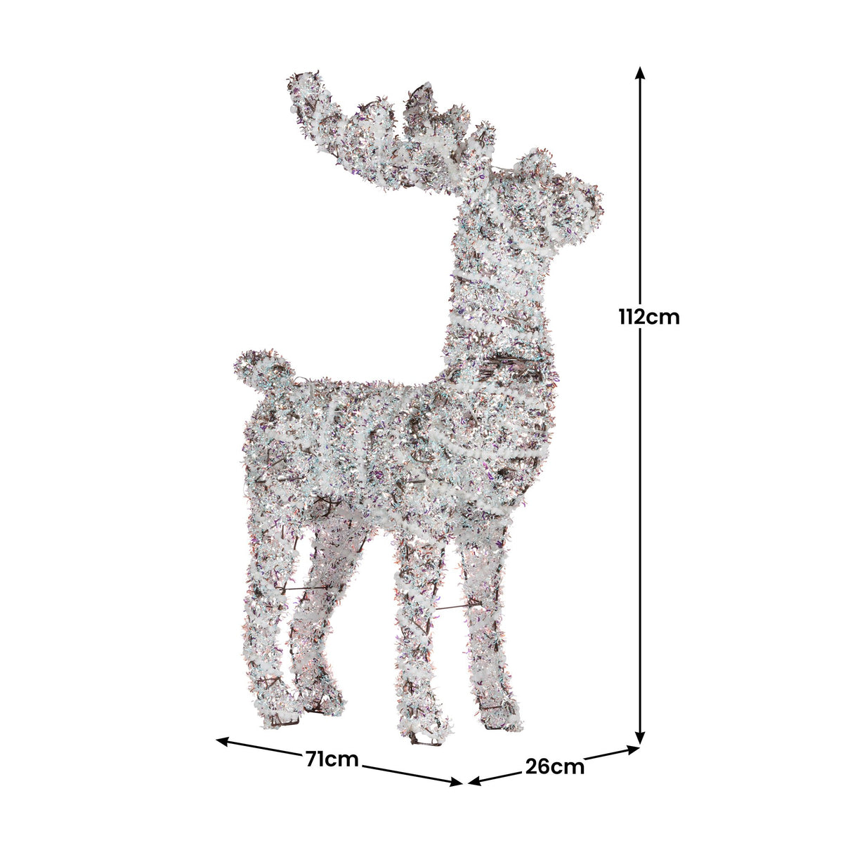 112CM Animated Pre-Lit Christmas Reindeer with 80 Multi-Colour LEDs