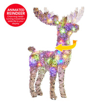 112cm Animated Reindeer Christmas Decoration – 80 LED Multi Colour