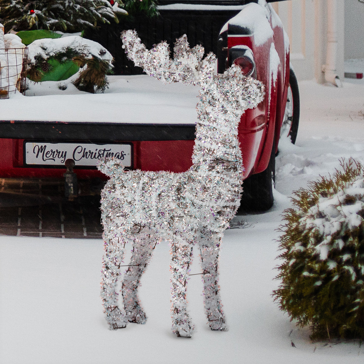 112CM Animated Pre-Lit Christmas Reindeer with 80 Multi-Colour LEDs