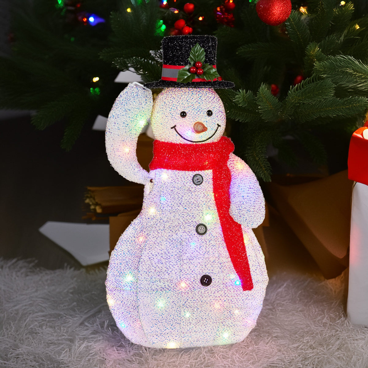 51CM Animated Snowman Display – 50 Multicolour LED Lights