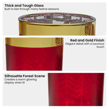Christmas Candle Holder Set – Red Gold Glass Jars (3 Pack)