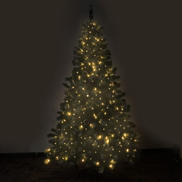 5FT Pre-Lit Christmas Tree – 600 Tips, 200 Warm White LED Lights