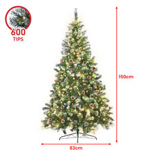 5FT Pre-Lit Snow-Tipped Christmas Tree with Pine Cones & 200 LEDs