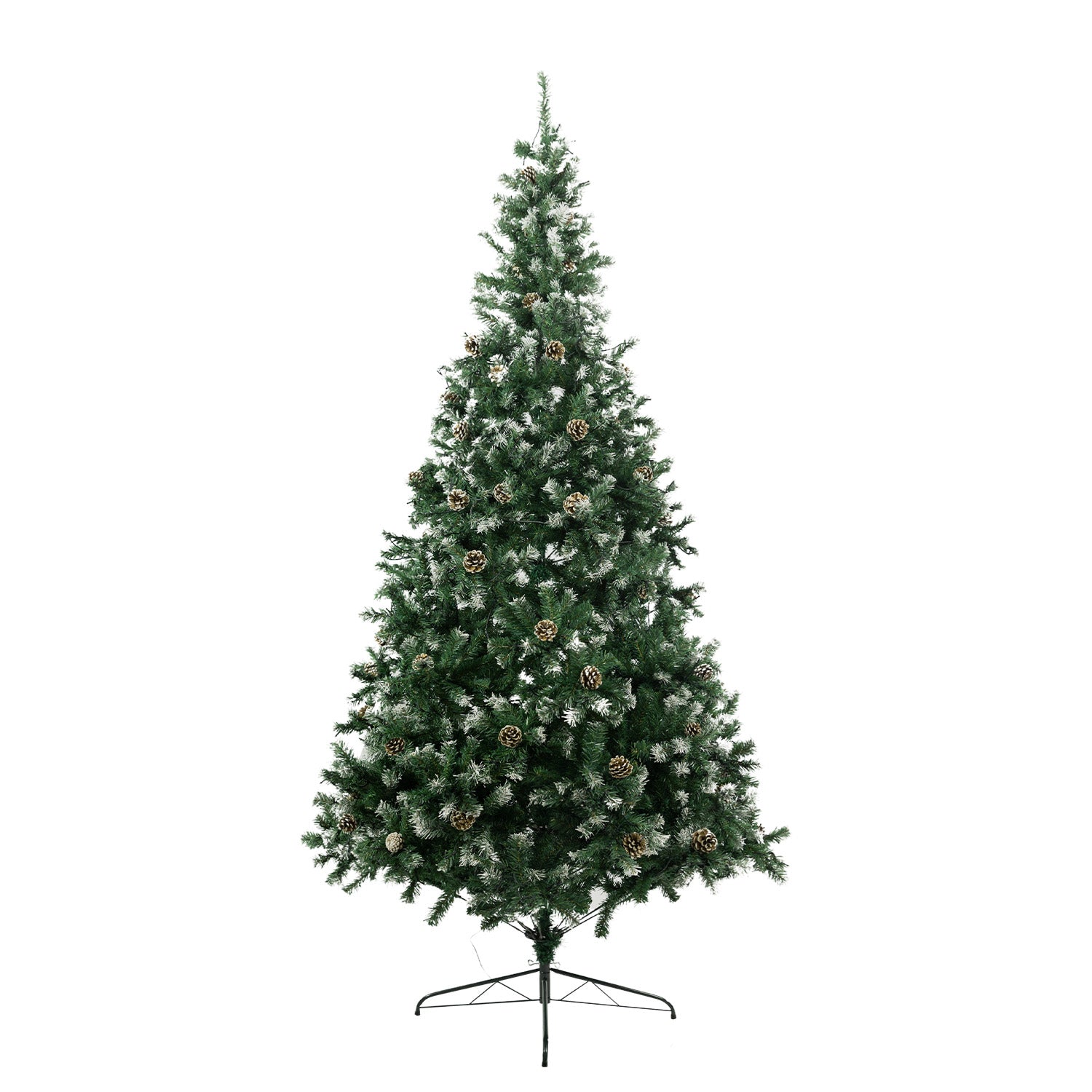 6FT Pre-Lit Snow-Tipped Christmas Tree with Pine Cones & 250 LEDs