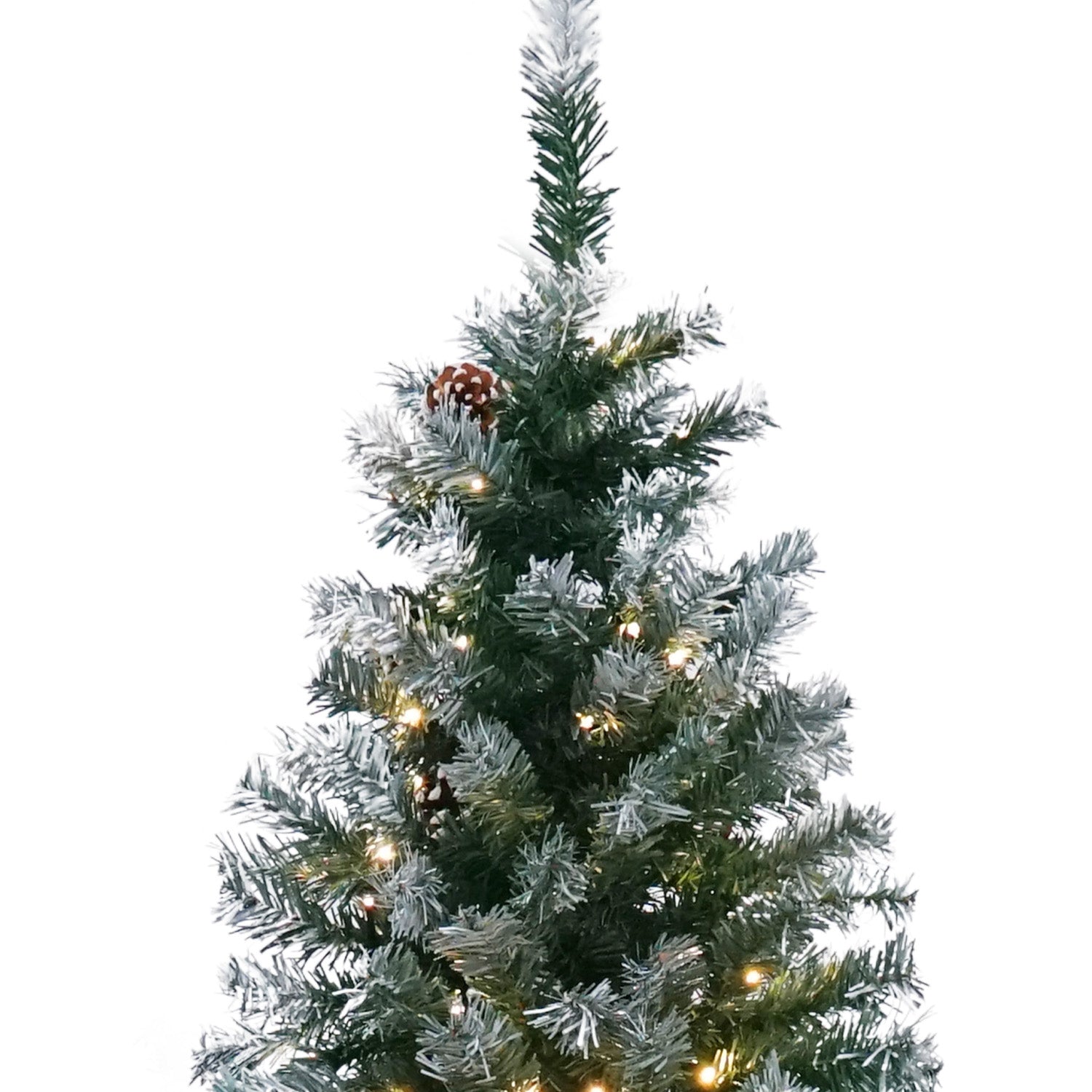 6FT Pre-Lit Snow-Tipped Christmas Tree with Pine Cones & 250 LEDs