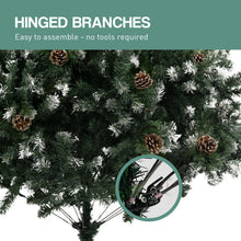 6FT Pre-Lit Snow-Tipped Christmas Tree with Pine Cones & 250 LEDs