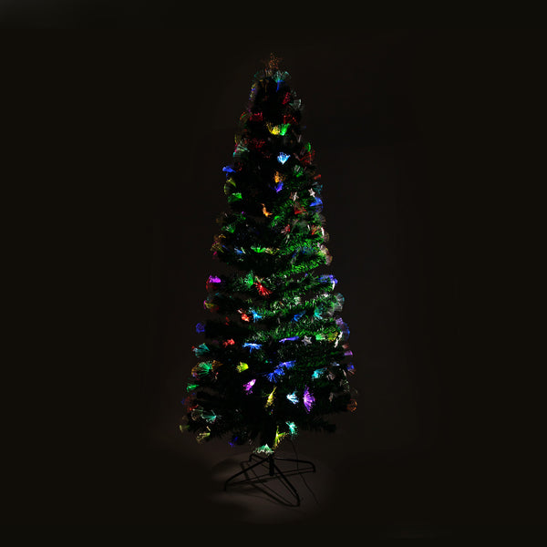 6FT Fibre Optic Christmas Tree – 250 Tips, Multicolour LED Lights