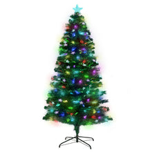 7FT Pre-Lit Fibre Optic Christmas Tree with Light-Up Stars