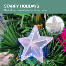 7FT Pre-Lit Fibre Optic Christmas Tree with Light-Up Stars