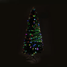 8FT Pre-Lit Fibre Optic Christmas Tree – Multicolour with Light-Up Stars