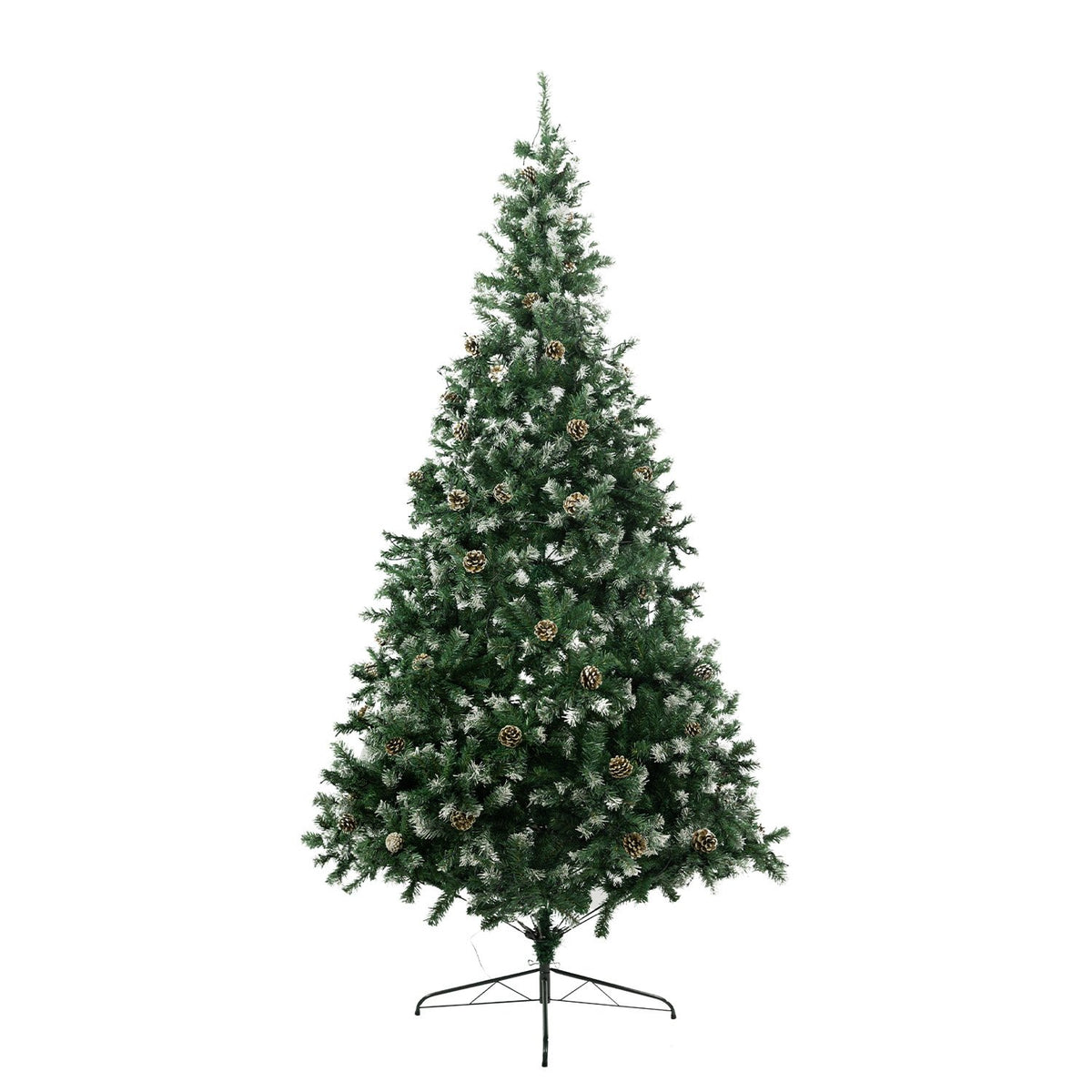 9FT Pre-Lit Snow-Tipped Christmas Tree with Pine Cones