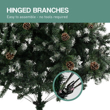 9FT Pre-Lit Snow-Tipped Christmas Tree with Pine Cones
