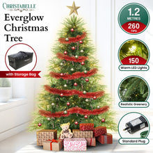 4FT Pre-Lit Everglow Fir Christmas Tree with 150 LED Lights