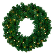 61cm Pre-Lit Christmas Wreath – 180 Tips, 40 Warm White LEDs