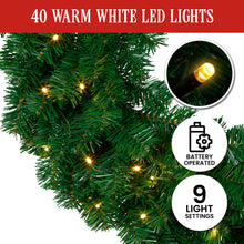 61cm Pre-Lit Christmas Wreath – 180 Tips, 40 Warm White LEDs
