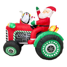 1.8M Santa Tractor with Penguin Christmas Inflatable – LED Lights
