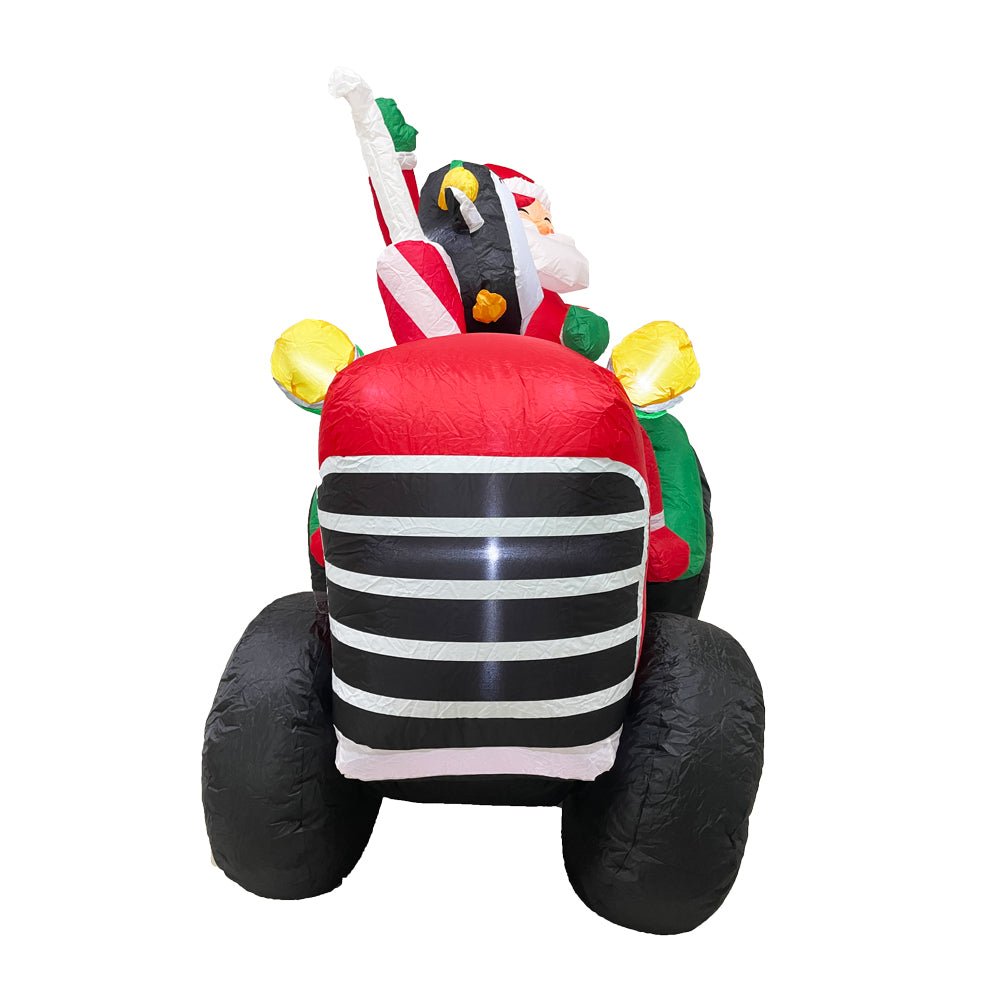 1.8M Santa Tractor with Penguin Christmas Inflatable – LED Lights