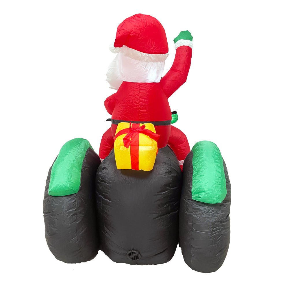 1.8M Santa Tractor with Penguin Christmas Inflatable – LED Lights