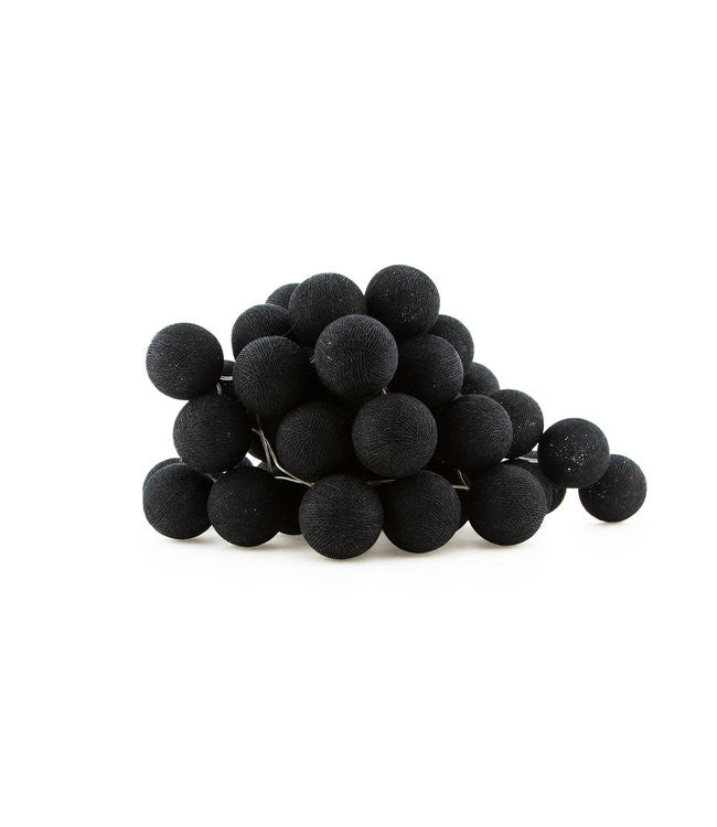3M Black Cotton Ball String Lights with 20 LED Lights