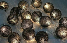 3M Black Cotton Ball String Lights with 20 LED Lights