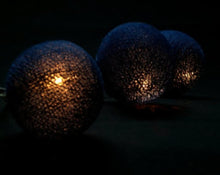 3M Black Cotton Ball String Lights with 20 LED Lights