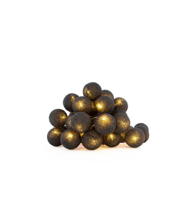 3M Black Cotton Ball String Lights with 20 LED Lights