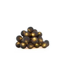 3M Black Cotton Ball String Lights with 20 LED Lights