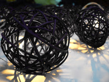3M Black Rattan Ball String Lights with 20 Warm White LED Lights