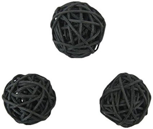 3M Black Rattan Ball String Lights with 20 Warm White LED Lights