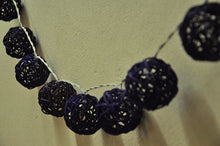 5M Black Rattan Ball String Lights with 50 Warm White LED Lights