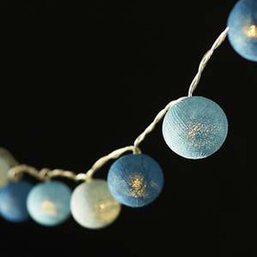 3M Blue Cotton Ball Christmas Lights – 20 Warm White LEDs