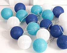 3M Blue, Aqua & White Cotton Ball String Lights with 20 LED Lights