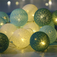 5M Green Mix Cotton Ball Christmas Lights – 50 Warm White LEDs