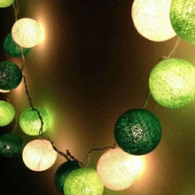 5M Green Mix Cotton Ball Christmas Lights – 50 Warm White LEDs