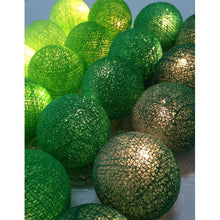 5M Green Mix Cotton Ball Christmas Lights – 50 Warm White LEDs