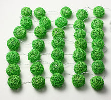 3M Green Rattan Ball String Lights with 20 Warm White LED Lights