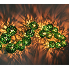 3M Green Rattan Ball String Lights with 20 Warm White LED Lights