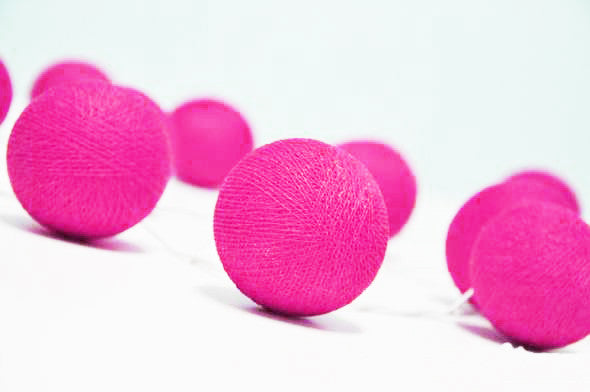 3M Hot Pink Cotton Ball Christmas Lights – 20 Warm White LEDs