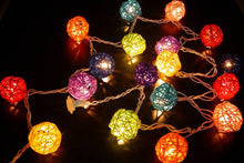 3M Multicolour Rattan Ball Christmas Lights – 20 Warm White LEDs